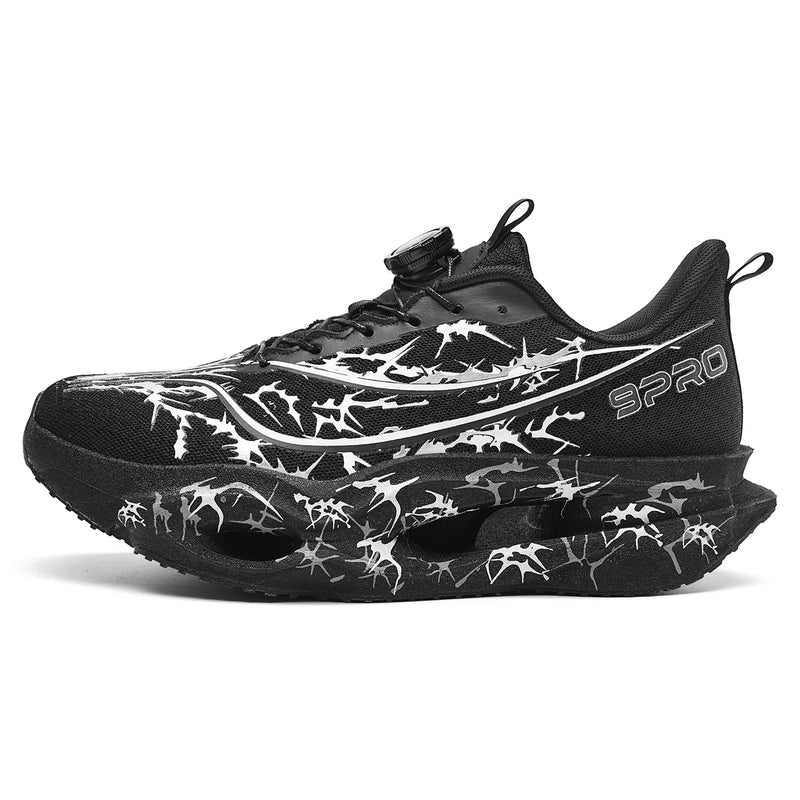 Mens Sneakers Rotating Buckle Mesh Breathe Hollow Out Soft Sole Fitness Shoes Summer Road Running Anti Slip Jogging Shoes Man