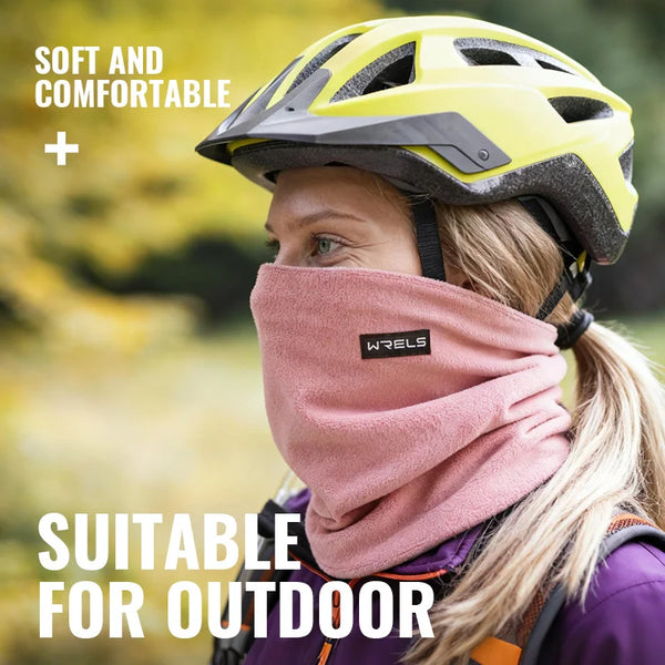 WRELS Winter Neck Gaiter Warmer Fleece Thick Windproof Face Cover Fleece Face Mask Scarf Running Skiing for Cold Weather Sports