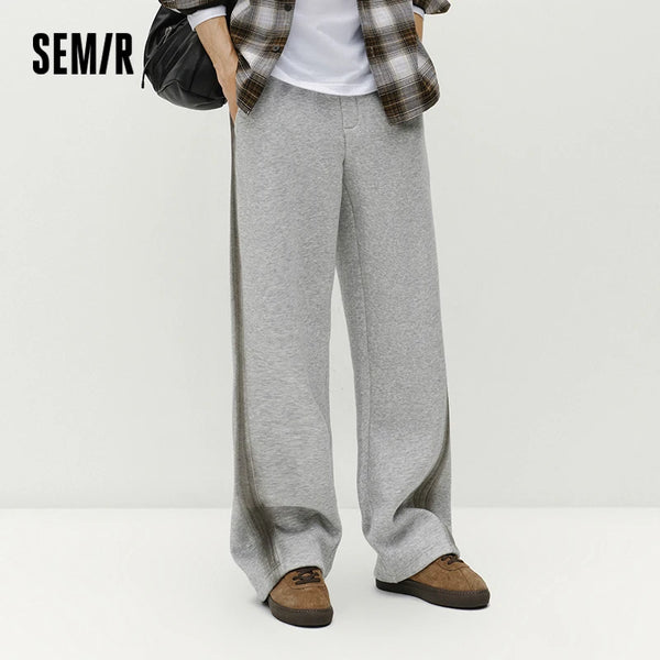 ខោបុរស Semir មានស្រទាប់ក្រណាត់រោមចៀម រាងរលុង ជើងត្រង់ រចនាប័ទ្ម Retro ឆ្នាំ 2026 រដូវរងា ស្រួលពាក់ រចនាប័ទ្មពេញប្រវែង