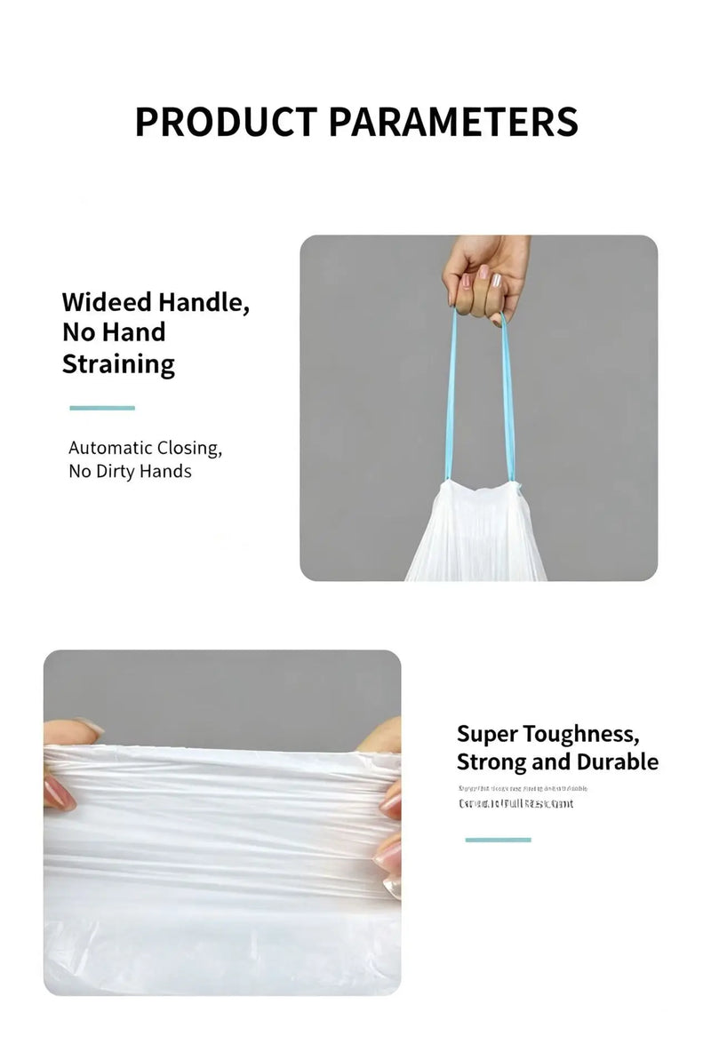 Drawstring Garbage Bag, Household Portable Kitchen, Thickened Large Size, Student Dormitory, Automatic Closure, Rath Thick Plast