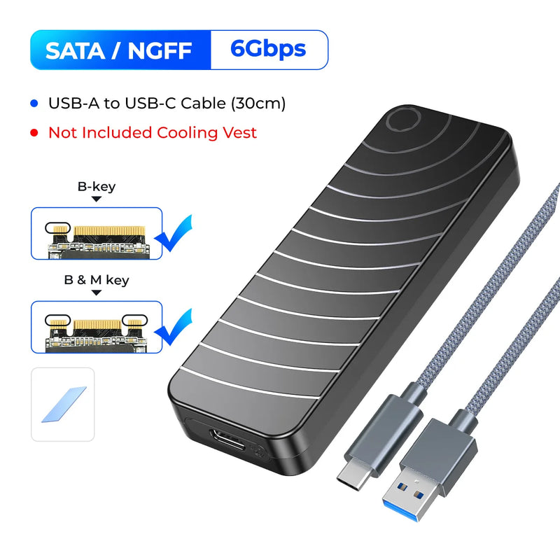 ORICO M2 SSD Case NVMe USB Type C Gen2 10Gbps PCIe SSD Enclosure M.2 NVMe Enclosure M.2 SATA NGFF 6Gbps Solid State Drive Case