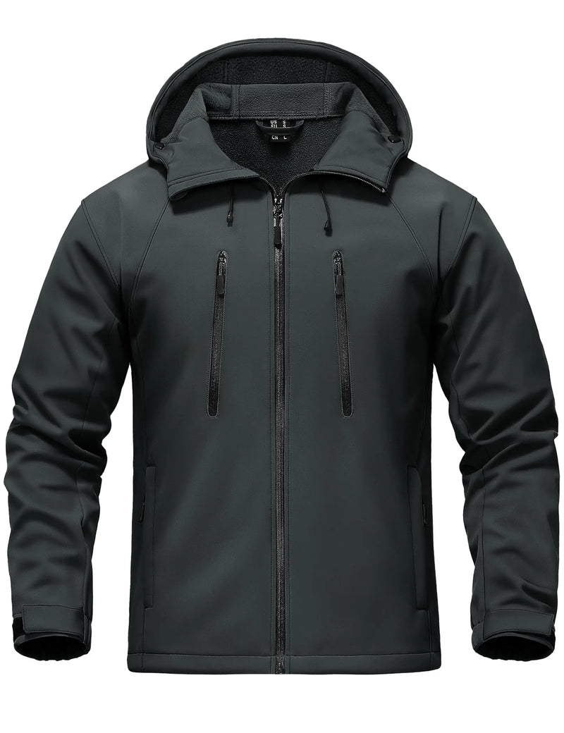 TACVASEN Men's Fleece Lined Softshell Jacket Waterproof Winter Tactical Coat Thermal Windproof Outdoor Hiking Daily Jacket