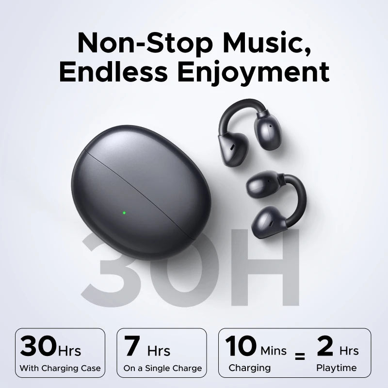 UGREEN Open Ear Wireless Headphones Bluetooth 6.0, Clip Ear Sports Earphones TWS with ENC, for 30 Hours Playtime, UGREEN APP