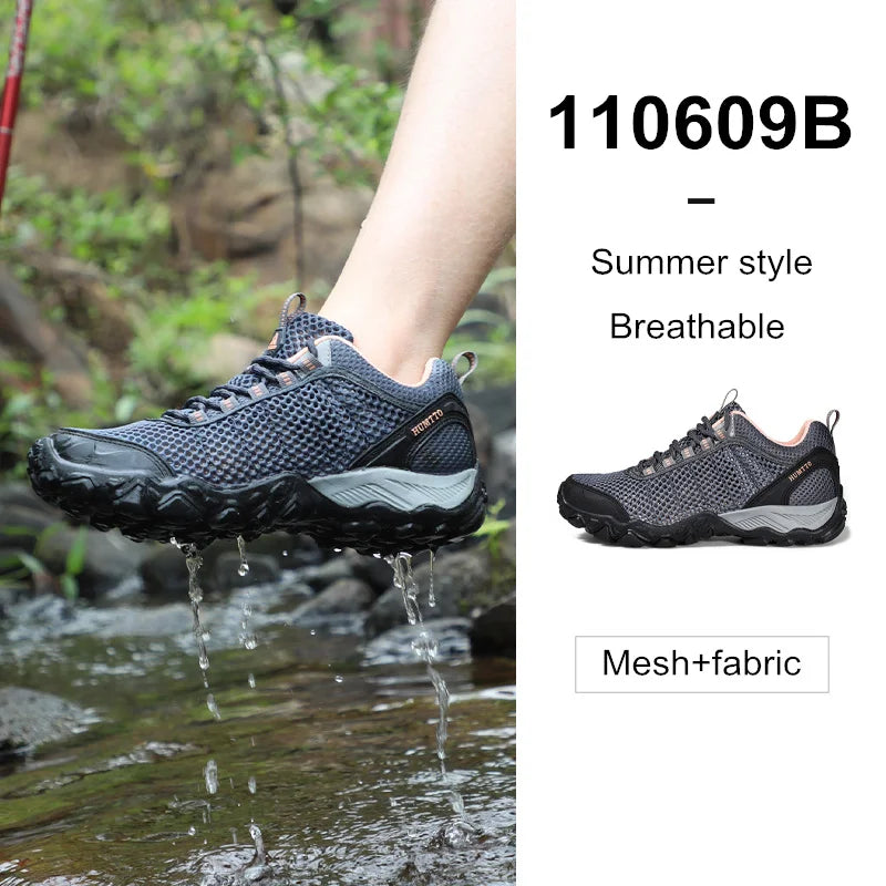 HUMTTO Hiking Women's Sports Shoes Summer Breathable Shoes for Women Non-slip Luxury Designer Outdoor Rubber Trekking Sneakers