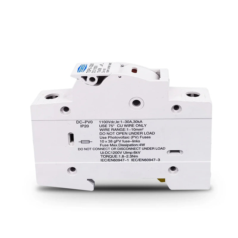TOMZN 1P Solar PV Fuse Holders Suitable For 10*38mm PV Fuse Link Solar System Protection