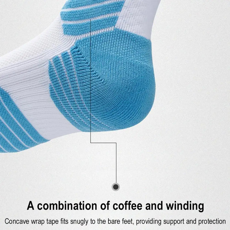 WRELS 1/2/3 Pairs Crew Basketball Socks Thick Cushioned Compression Socks Men Women Arch Support Moisture Wicking Athletic Socks