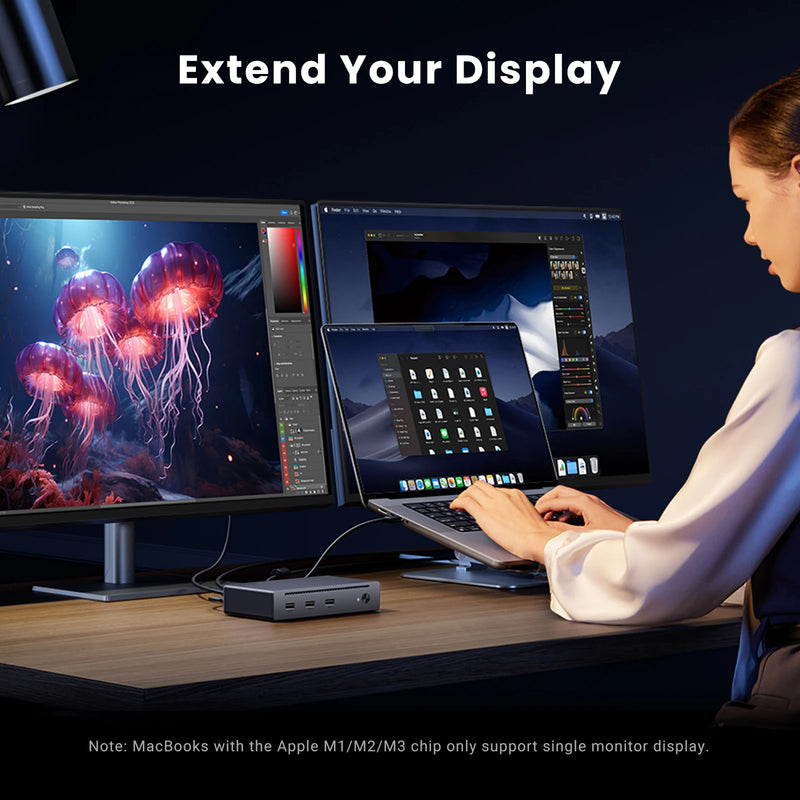 UGREEN Thunderbolt4 USB HUB 8-in-1 Docking Station 40Gbps with 3xThunderbolt 4 4K60Hz 8K30Hz 1000Mbps 10Gbps for MacBook Laptop