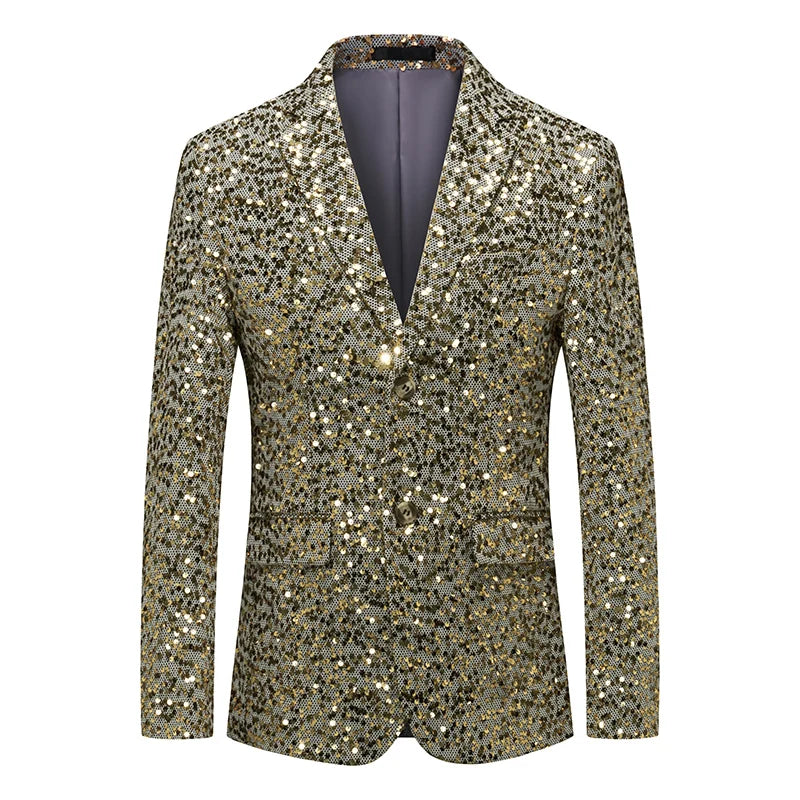 2026 New Men's Long Sleeve Printed Suit Jacket, Fashion Trim Dress Coat, Wedding Business Blazer Masculino Asian Size