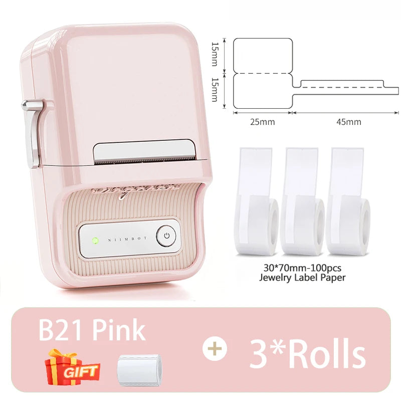 NIIMBOT B1/B21 Jewelry Label Printer Self Adhesive DIY Self-Adhesive Jewelry Necklace Bracelet Ring Price Tag for Bussiness