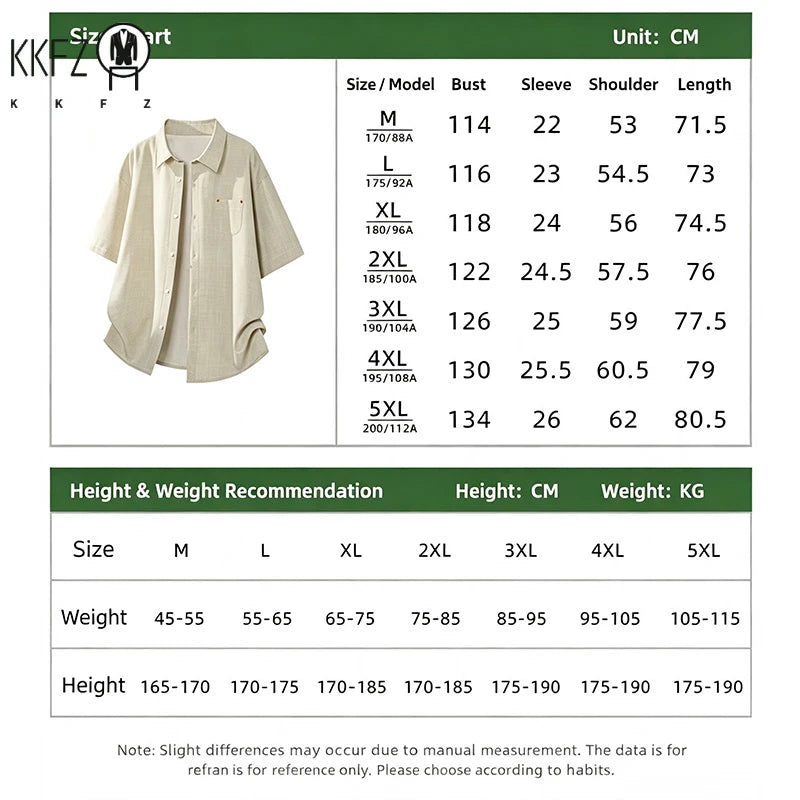 Mens Lapel Collar Short Sleeve Button Up Top Textured Linen Like Fabric Chest Pocket Relaxed Fit For Daily Commute Outfit