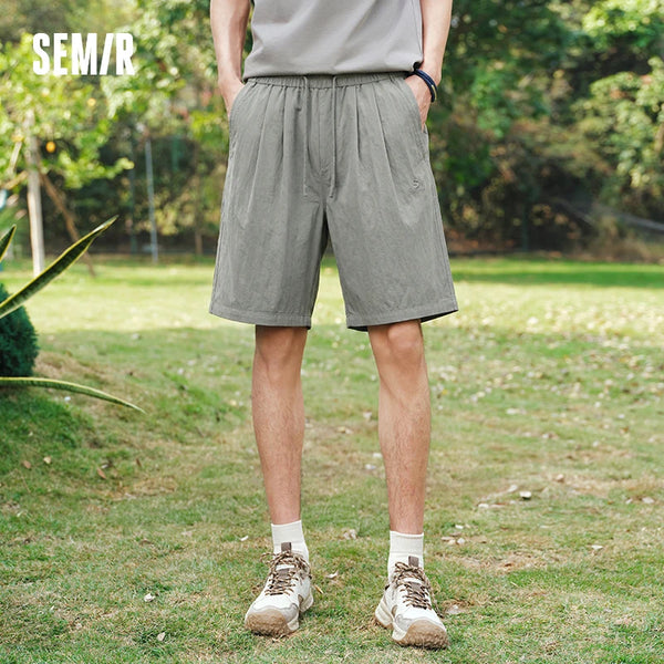 ខោបុរស Semir ធម្មតា Twill Micro Wrinkle Relaxed Drape Neat ខោខ្លីទាន់សម័យរដូវក្តៅឆ្នាំ 2026 អាវខ្លីសម្រាប់ពាក់ប្រចាំថ្ងៃ
