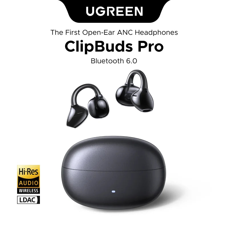 Open Ear Wireless Headphones 35hours Playtime Bluetooth Earphones ANC Active Noise Cancellation