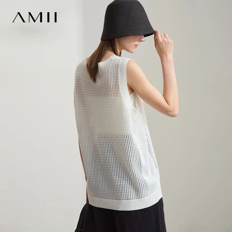 អាវប៉ាក់ AMII Minimalist សម្រាប់ស្ត្រី រដូវស្លឹកឈើជ្រុះឆ្នាំ ២០២៦ កមូលប្រហោងធម្មតា អាវដៃខ្លី ម៉ូដសម្រាប់ស្ត្រី អាវរលុង 12522069