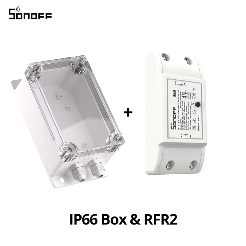 SONOFF IP66 Waterproof Junction Box Water-resistant Impact Shell Compatible With BASICR2/BASICR4/RFR2 Smart WiFi Switches