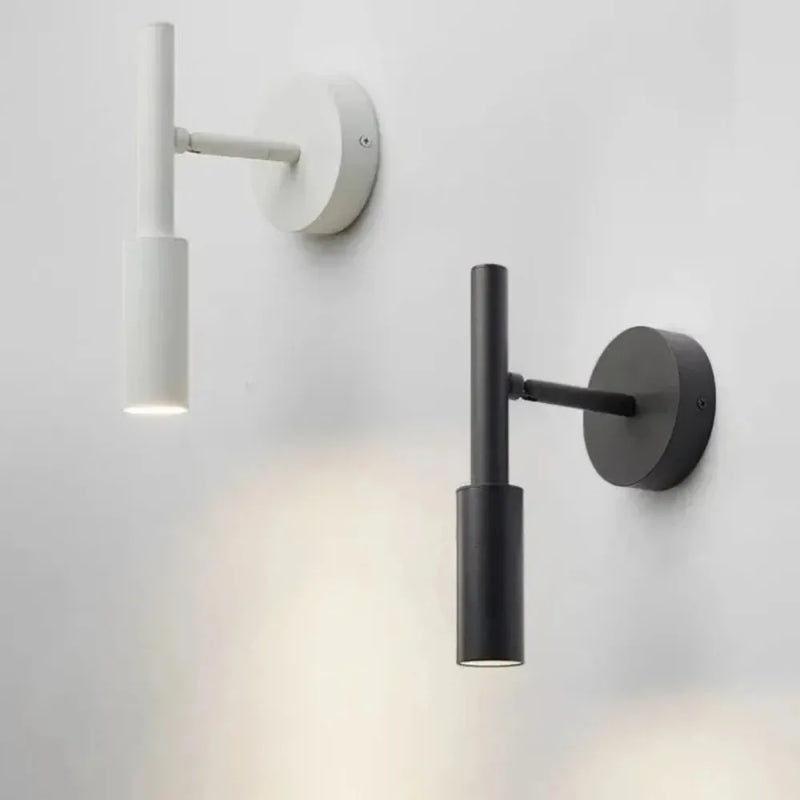 Modern Black Whtie Bedroom Spot Wall Lamps Metal Body Hotel Room Reading Lights Wall Sconce LED Rotatable Decoration Corridor