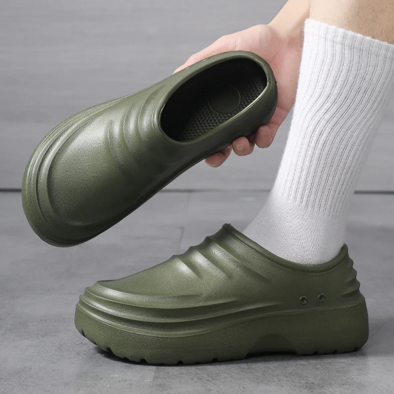 Hotel Chef Shoes Four Seasons Non-slip Waterproof Oil-proof Kitchen Work Shoes Men's Casual Joker Light EVA Outdoor Garden Shoes