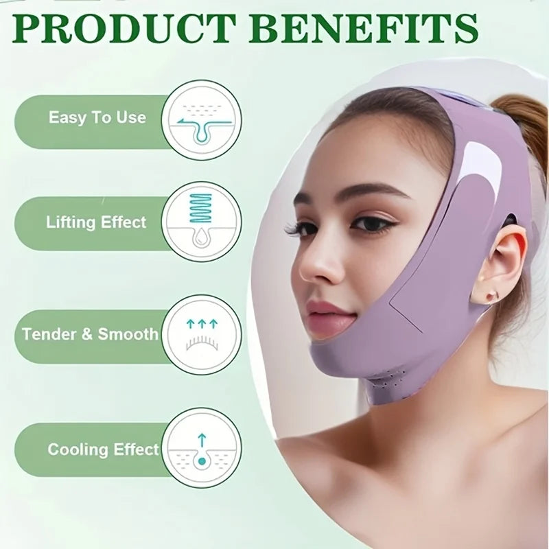 Adjustable V-shaped Face Lift Mask - Breathable, Reusable Facial Shaping Bandage for Double Chin Reduction and Tight facial mask