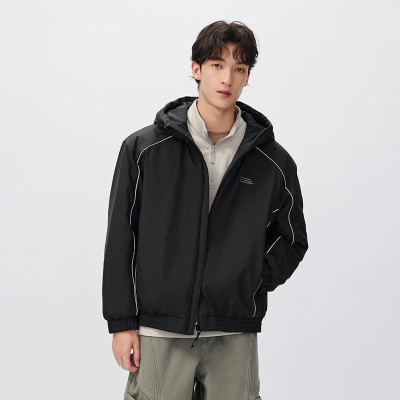 Semir Men Padded Jacket Loose Fit Drawstring Hooded 2026 New Winter Daily Wear Urban Casual Style Cold Weather Layering
