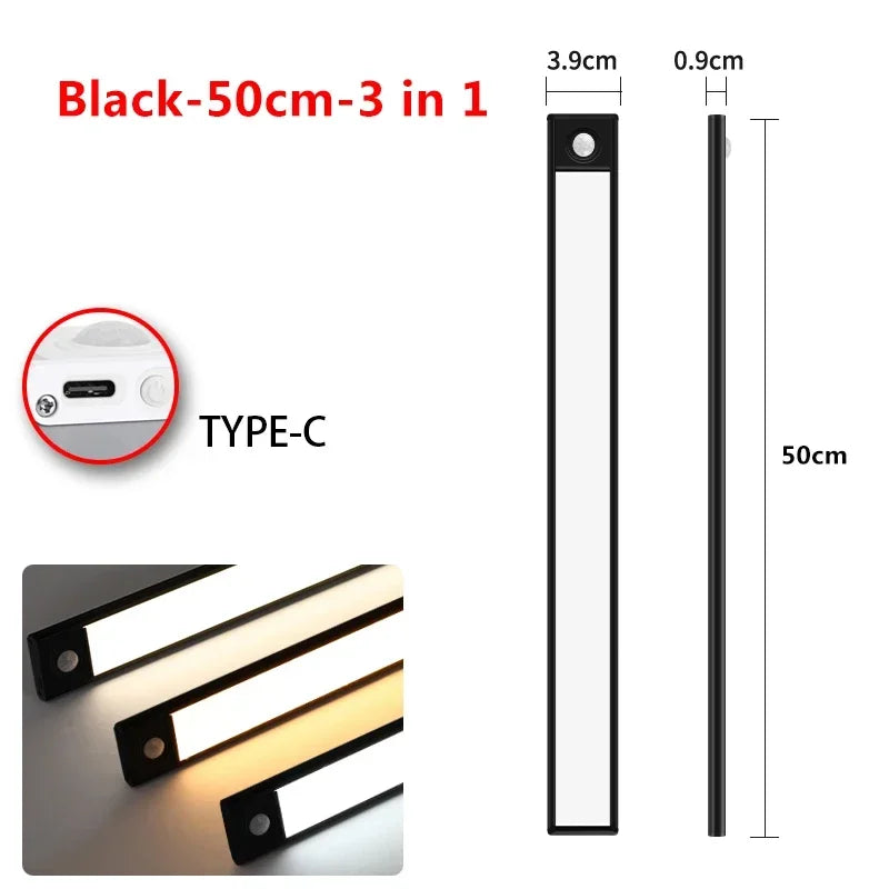 Motion Sensor LED Night Light USB Rechargeable Wireless Wall Mounted for Bedroom Corridor Stairs Bedroom Protection Lighting
