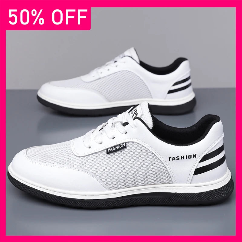 Men Sports Shoes Trendy Mesh Casual Breathable Comfortable Summer New Soft Sole Lightweight Outdoor Walking Tennis Shoes for Men