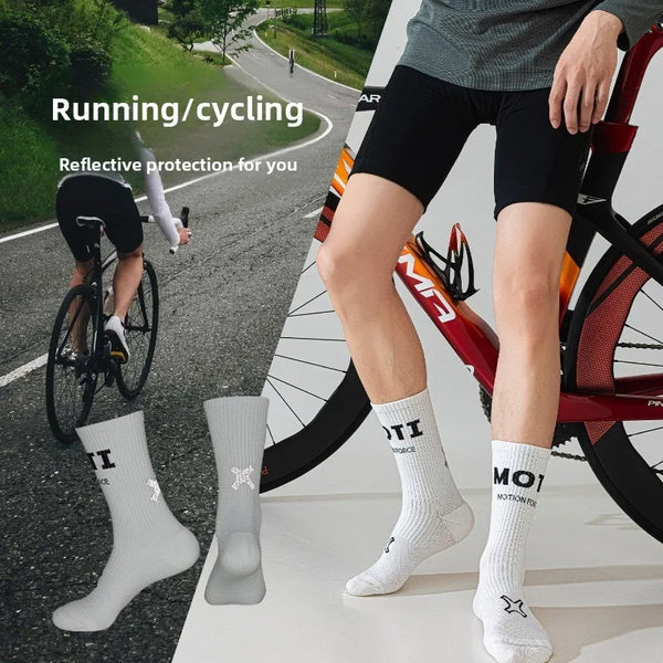 WRELS 1/2/3 Pairs Cycling Socks Fast‑Dry Compression Socks Men Women Arch Support Breathable Bike Riding Running Sports Socks