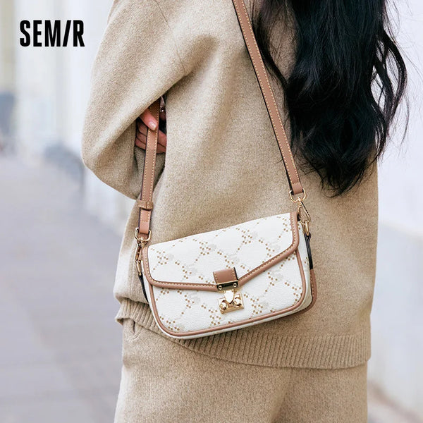Semir Bag Women Small Square Bag 2025 New Underarm Bag Chain Handbag Retro Diamond Quilt Shoulder Crossbody Bag