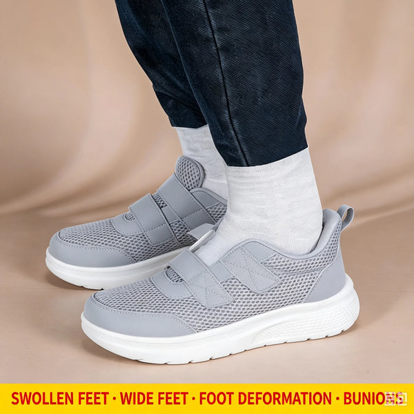 Extra Wide Orthopedic Walking Shoes for Diabetic Swollen Feet Adjustable Double Hook and Loop Sneakers Wide Toe Comfort Casual