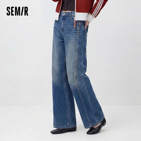 ខោខូវប៊យ Semir សម្រាប់នារី ចង្កេះខ្ពស់ រដូវស្លឹកឈើជ្រុះ ឆ្នាំ២០២៦ ខោខូវប៊យចង្កេះខ្ពស់ សម្រាប់ស្លៀកប្រចាំថ្ងៃ