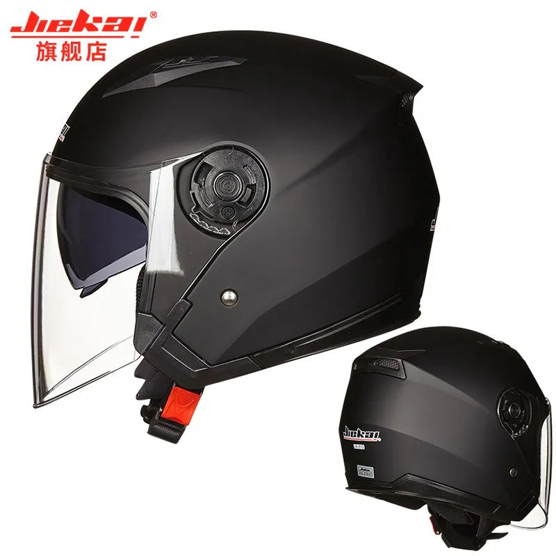 Genuine JieKai Motorcycle Helmet Unisex Scooter Motos Helmets Casco Capacete with Dual Lens