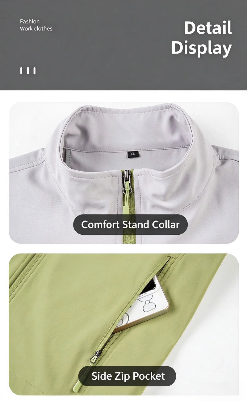 New Customized color-block soft-shell work uniforms for enterprise catering staff waterproof  vest with logo printing
