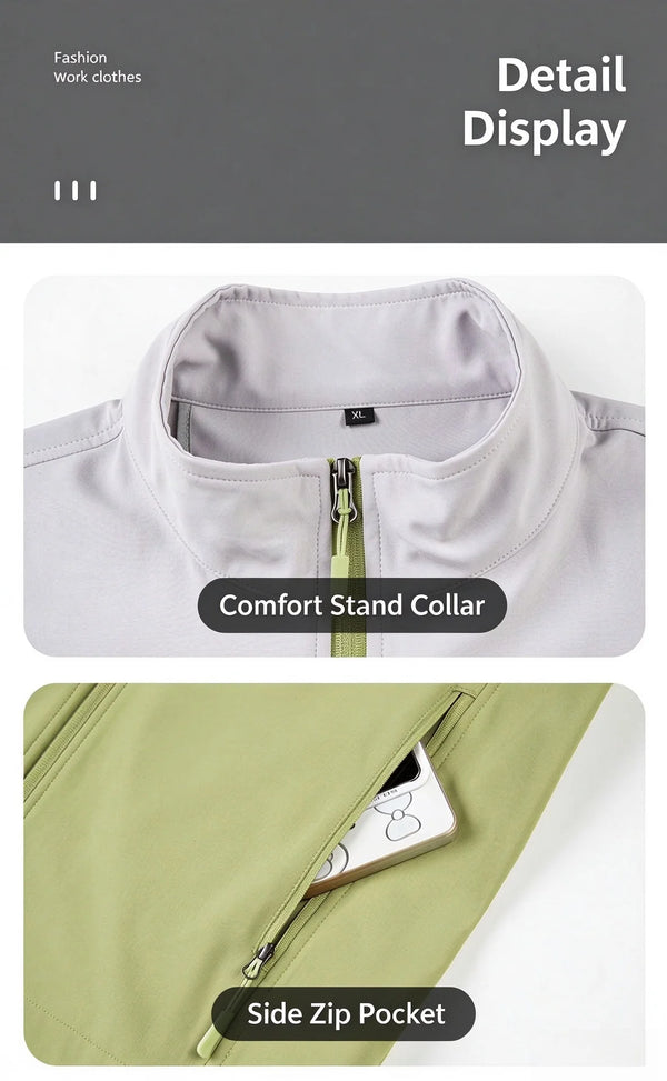 2026 Soft-shell work uniforms for enterprise catering staff New Customized color-block waterproof  vest with logo printing