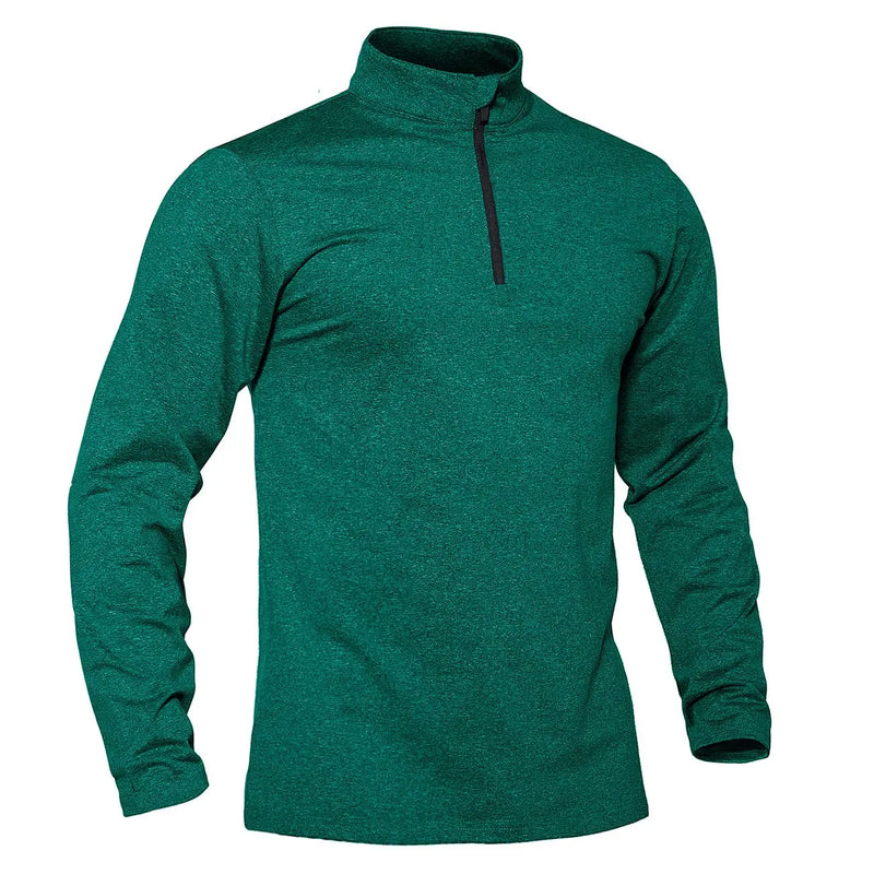 TACVASEN Spring/Fall Thermal Sports Sweater Men's 1/4 Zipper Tops Breathable Gym Running T Shirt Pullover Male Activewear