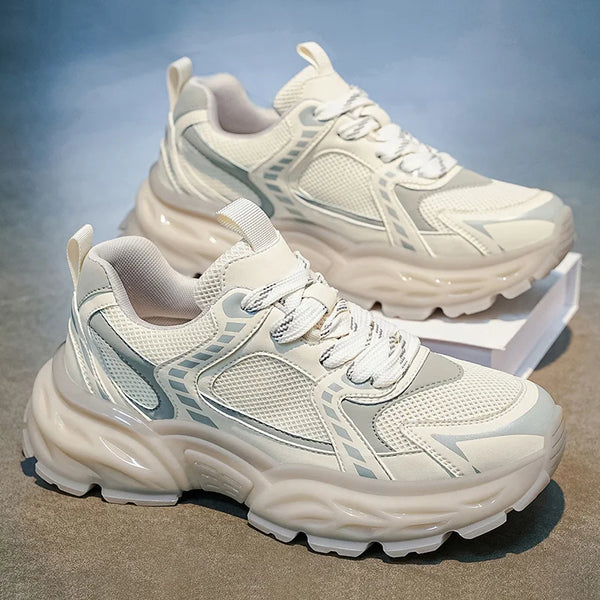 Chunky sneakers four seasons breathable light soft sole outdoor racing running shoes casual anti slip fashion speed sports shoes