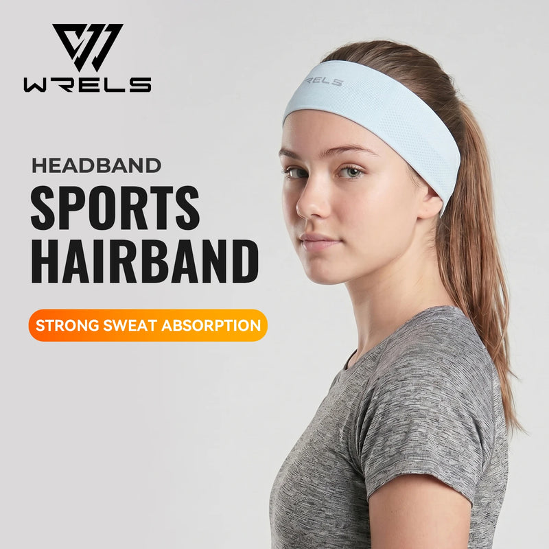 WRELS Sweatband Absorbent Sports Headband Silicone Anti Slip Hair Band Breathable Foldable Compact Men Women Running Headband