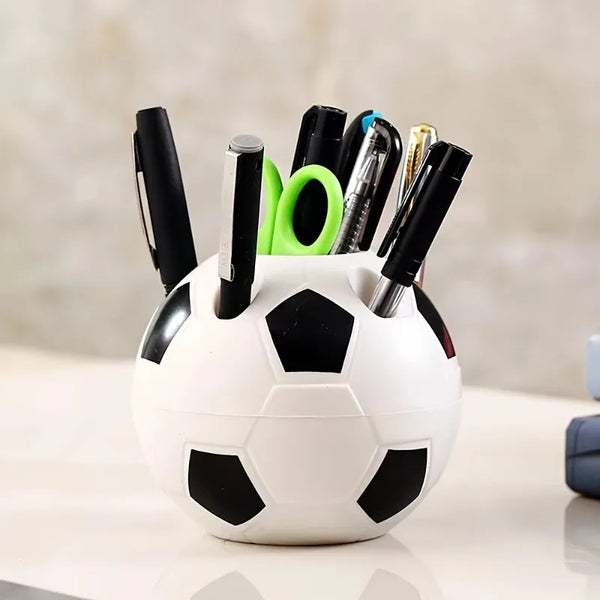 1pc Plastic Pen Holder Multi-functional Pen Holder Cartoon Football Pen Holder Office Football Pen Holder.Creative Pen Holder