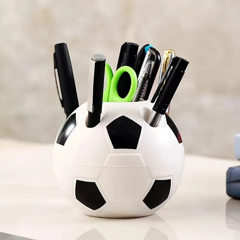 1pc Plastic Pen Holder Multi-functional Pen Holder Cartoon Football Pen Holder Office Football Pen Holder.Creative Pen Holder