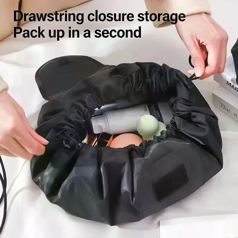 1pc Women Drawstring Cosmetic Bag Travel Storage Makeup Bag Portable Waterproof Toiletry Case,Washing Bag Makeup Pouch Bags