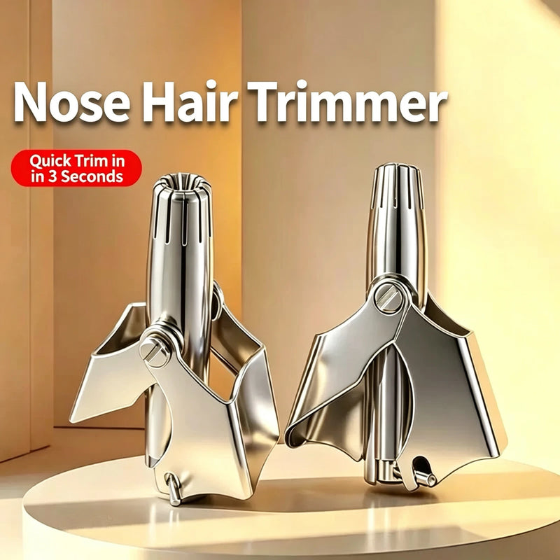 Stainless Steel Manual Nose Hair Trimmer For Men Women Washable Mechanical Nose Hair Remover Portable Nose Clipper