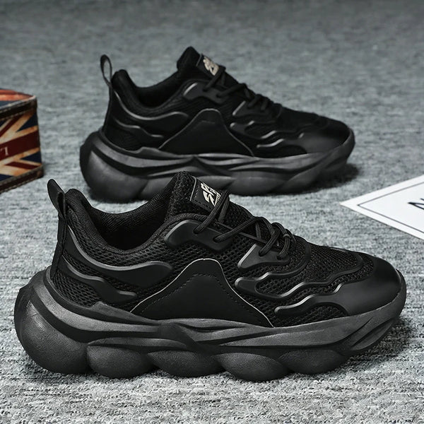 Chunky Sneakers Four Seasons Men's Breathable Lightweight Soft Sole Comfort Outdoor Thick Sole Casual Speed Running Sports Shoes