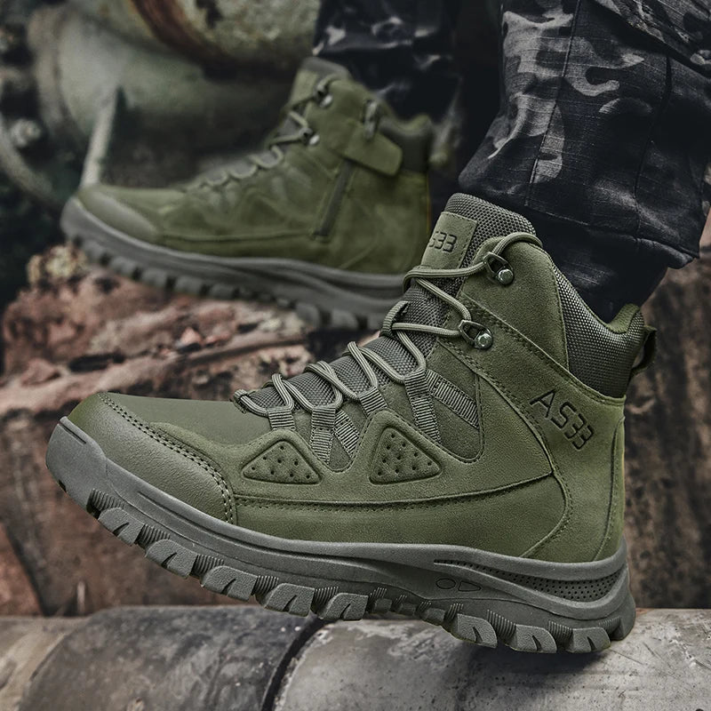 Men's Combat Boots Four seasons Light Breathable Casual Hiking Walking Boots Outdoor Jungle Anti-slip Battlefield Training Boots