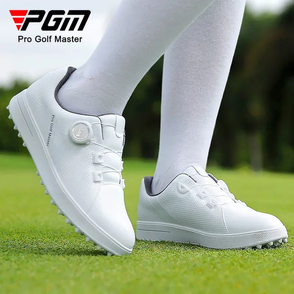 PGM Women Golf Shoes with Spinners/Laces Waterproof Microfiber Anti Slip Nails Sports Sneakers XZ305