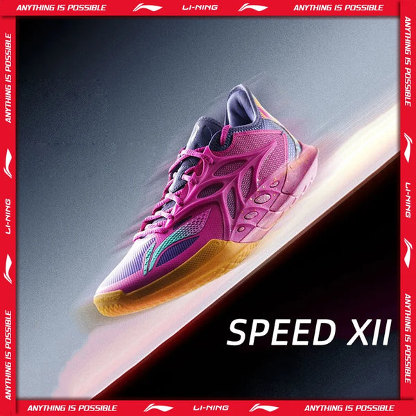 ស្បែកជើងបាល់បោះបុរស Li-Ning SPEED XII អាជីព BOOM ទន់ មានខ្យល់ចេញចូលបានល្អ ស្បែកជើងប៉ាតា LiNing ទ្រទ្រង់លំនឹង ABAV069