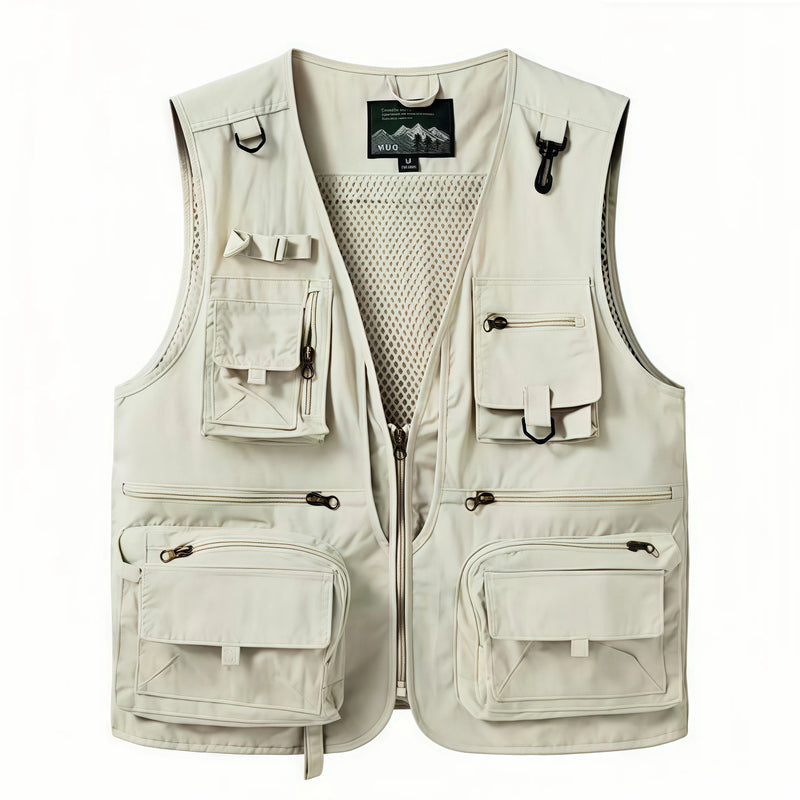 Spring and Autumn's New Mesh Quick-Drying Vest for Men's Casual Outdoor Multi-Bag Fishing and Photography