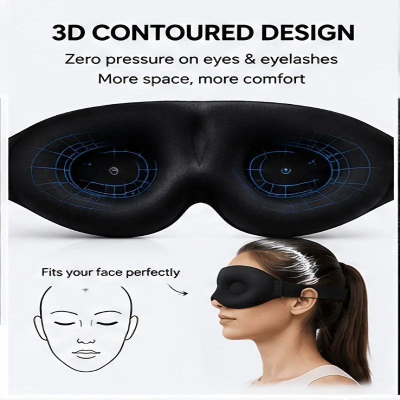 2pcs 3D full blackout sleep mask, Yoga Rest Sleep 3D Stereo Eye Mask No Nose Wing Style Travel Sleep Eye Mask