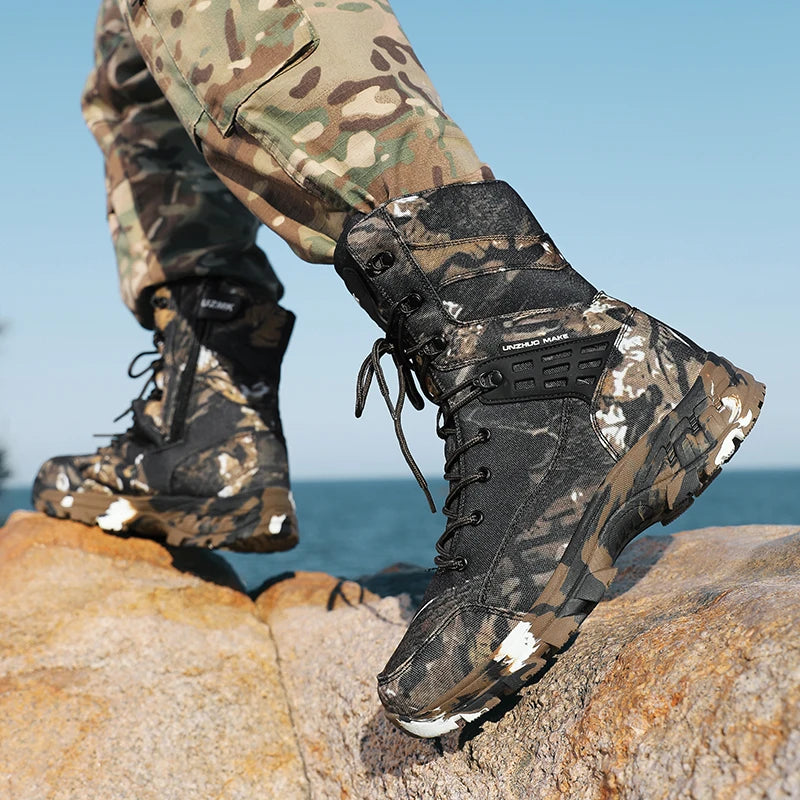Men's training boots four seasons light anti-slip breathable casual outdoor field hiking Professional Battlefield tactical boots