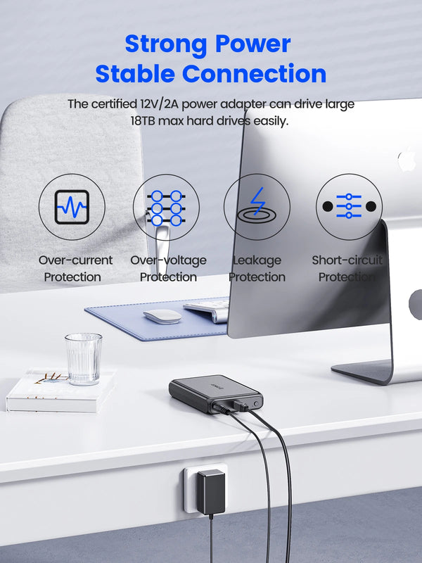 ORICO 3.5" Type-C Hard Drive Enclosure 5Gbps SATA to USB3.0 USB3.1 HDD Case for SSD HDD PC Laptop Metal+ABS Heat Dissipation