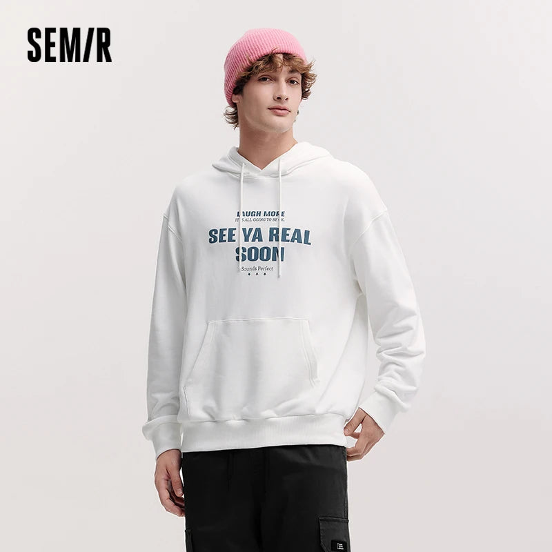 Semir Stylish Hoodie Unisex 2026 Spring Fashion Print Couple Style Loose Casual Comfortable Versatile Pullover Top