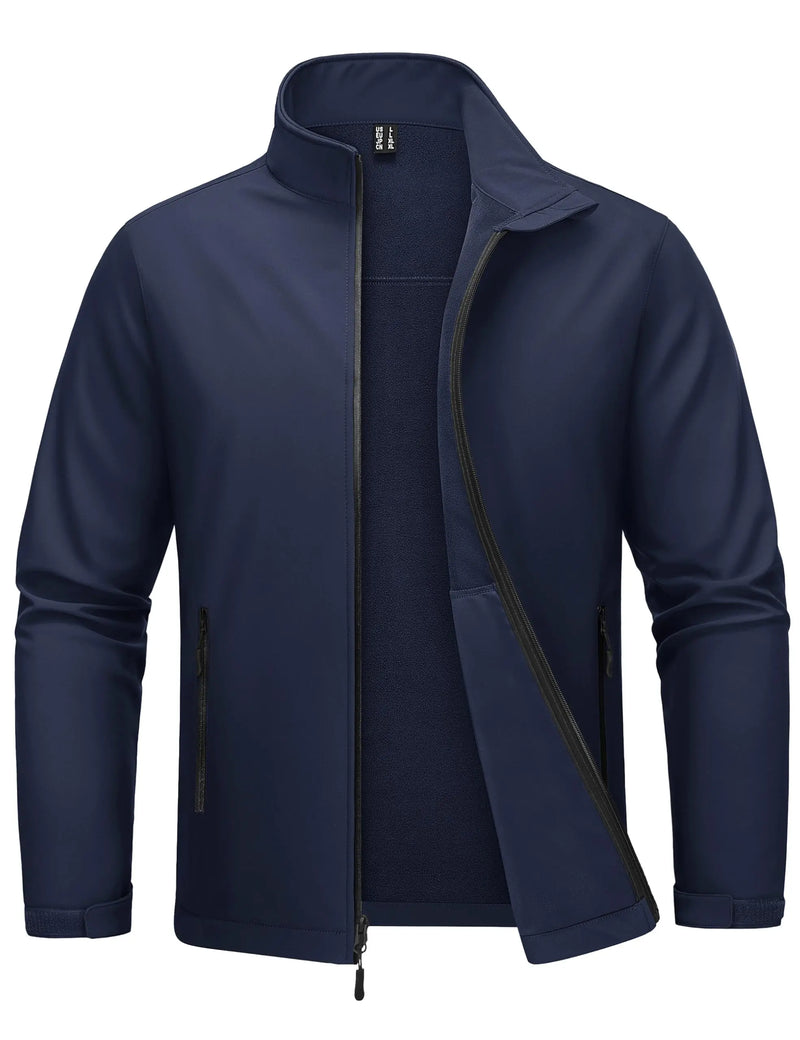 TACVASEN Men's Softshell Fleece Lined Waterproof Jacket Winter Thermal Trekking Waterproof Rain Coat For Outdoor Hiking Jackets