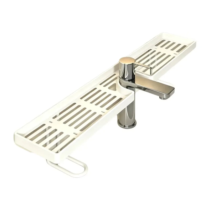 Punch-Free Wall Mounted Bathroom Mirror Front Storage Rack No Drill Sink Vanity Counter Organizer Shelf for Cosmetic Toiletries