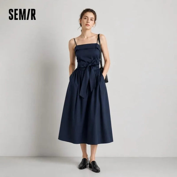 រ៉ូបស្ត្រី Semir រាង Bowknot រាងជាបំពង់ រចនាប័ទ្មបារាំង រ៉ូបរដូវក្តៅឆ្នាំ ២០២៦ ឆើតឆាយ